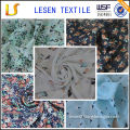 Shanghai Lesen Textile fashion dress fabric 100% polyester chiffon printed fabrics